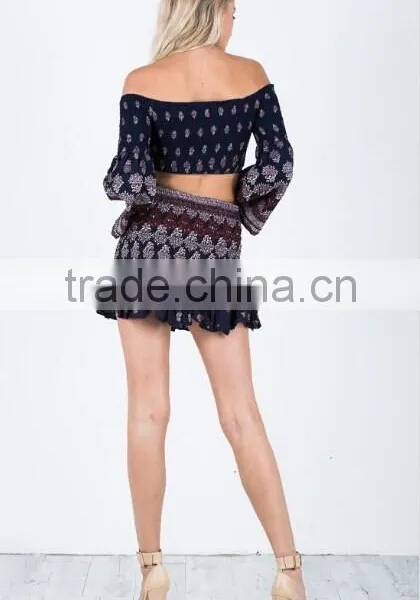 2017 Fashion OEM Two Piece Dress For Summer Skirt photo-2