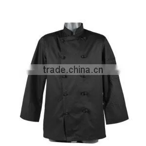 10Buttons 3/4Sleeve Black Jacket Style Executive Chef Workwear Uniform Coat W/Embroidery Logo photo-2