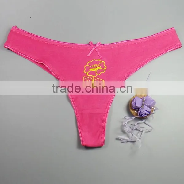 Sexy Hot Teen Girls Underwear Flower Embroidery Panties Women's Thongs photo-3