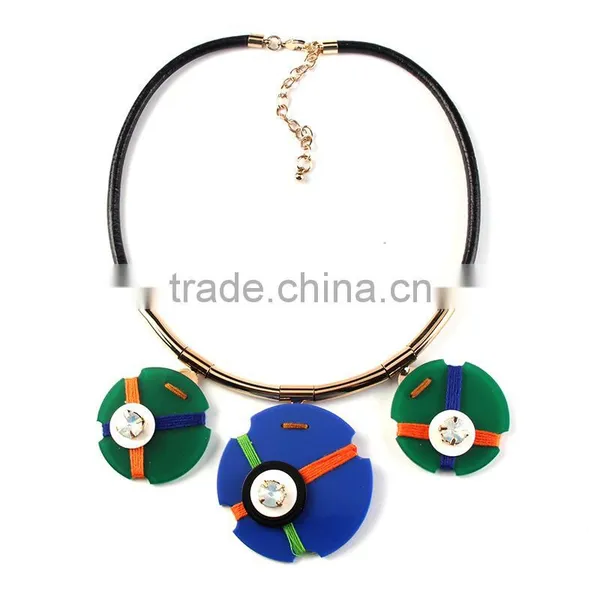 Fashion Big Brand Women Arcylic Pendant Costume Necklace photo-5