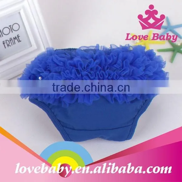 Hot Sale Adorable Solid Color Baby Lace Bloomers Wholesale Lace Ruffle Cotton Bloomers photo-4