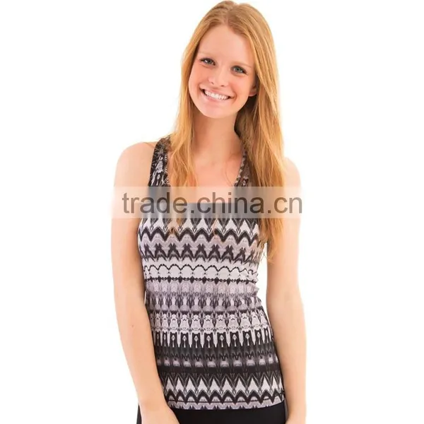 Wholesale Custom Print 100% Polyester Sublimation Stringer Women Tank Top photo-4