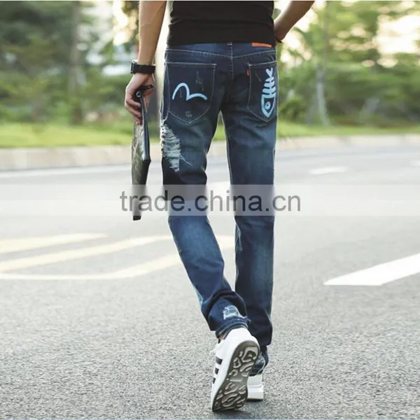 New Design Hole Jeans Men Distressed Ripped Pants photo-5