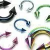 PVD Plated Internally Threaded Horseshoes Spike Circular Barbell Jewelry, Titanium Anodized