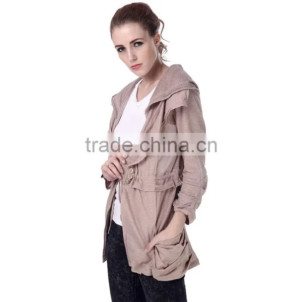 Women's Stand-up Round Collar Pleated Coat photo-2