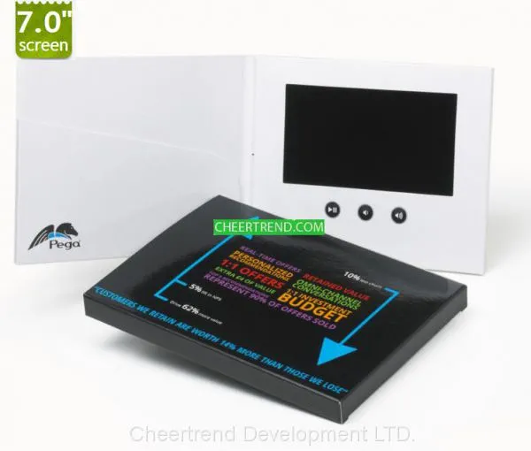 Paper Craft A5 Hardcover 7 Inch LCD Video Brochure, Video Book and Video Card for Invitation,advertising or Promotion photo-5