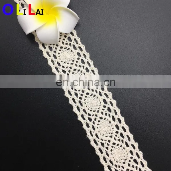 OLCT003 3cm Wholesale White African Cotton Tulle Lace Crochet for Ladies Clothes photo-2