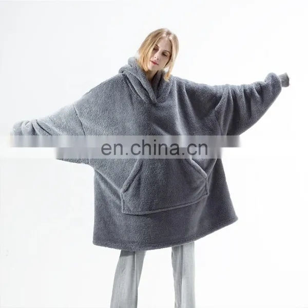 Versatile Microfiber Polyester Fabric Fluffy Lightweight Durable Wearable Sherpa Blanket photo-3