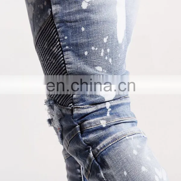 DiZNEW Custom Patchwork Unbranded Ripped Skinny Jeans For Men photo-7