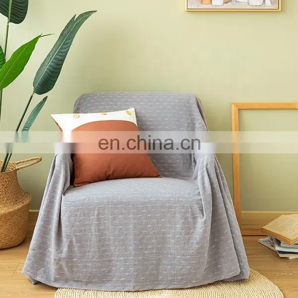 100% Cotton Multi-functional Furniture Protector Cover Jacquard Sofa Slipcover Couch Protection Cover photo-2