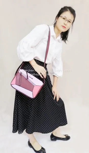 Two Straps Female Unique Contrast Front Hidden Compartment Over Shoulder Wholesale PU PVC Bag Handbags for Women