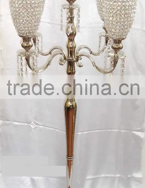 Aluminum Wedding Candelabra With Centrepiece Silver Finish, Candelabra With Flower Bowl photo-5