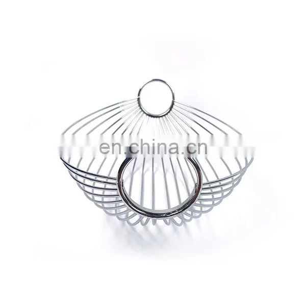 Countertop Metal Steel Wire Vegetables Fruit Bowl Banana Holder Kitchen Rack Storage Fruit Basket Metal photo-4
