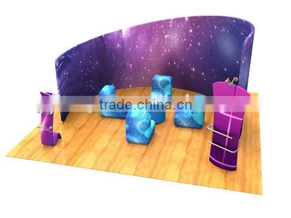 Popular Tension Fabric Exhibit Booth Design, Portable Exhibition Booth Display