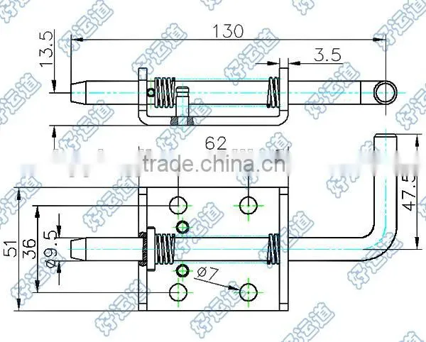 Spring Loaded Bolt D9.5mm 02407 photo-2