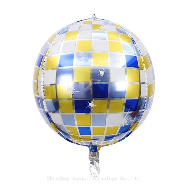 Wholesale 22-Inch 4D Disco Foil Balloons Metallic Laser Round Balloons for Dance Party Birthday Decorations photo-2