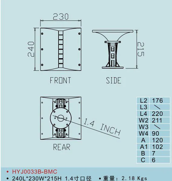 033B Fiberglass Waveguide Tweeter Speaker Horn of 1.4 Inch Throat Line Array Accessories photo-5