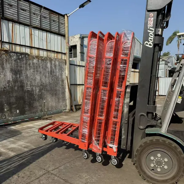 Five-Wheel Steel Platform Trolley for Heavy-Duty Warehouse and Tool Storage photo-3