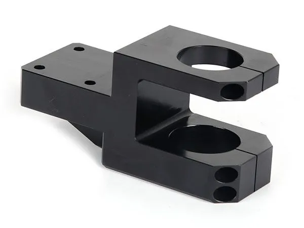 High Precision CNC Milling Black Anodized Aluminum Double Clamp Mounting Block Custom OEM ODM Machining Service