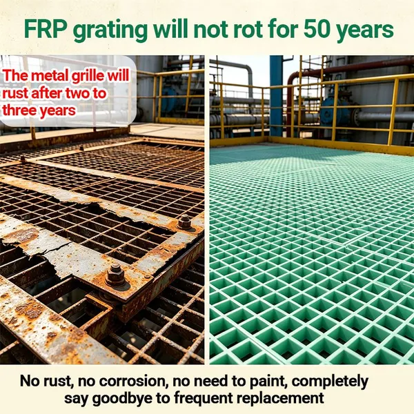 Pultruded Fiberglass Grating High Strength FRP Grating for Chemical Platform