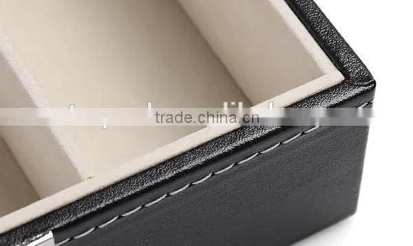 W806-20 20 Grid Slot Black PU Leather Big Watch Packaging Box With Drawer Quality Choice photo-2