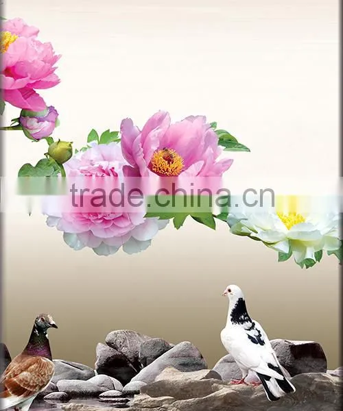 3panels Canvas Wall Art Flowers Oil Painting for Living Room B-413 photo-3