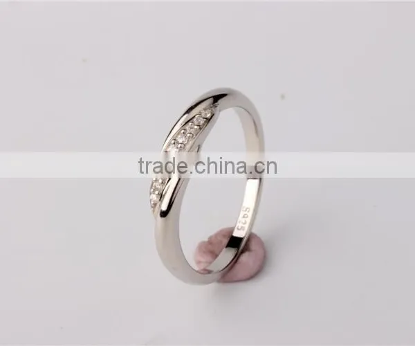 Wholesale China Factory High Quality Low Price Silicone Wedding Ring Silver Ring With Zircon photo-2