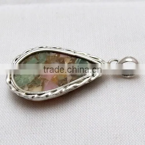 Design Bezel Setting Fuchsite Pendant, Gemstone Silver Jewellery, Silver Jewellery India photo-6