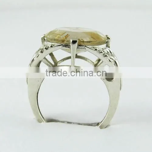 Big Dreams Golden Rutile Ring, Gemstone Silver Jewellery, Online Silver Jewellery photo-6