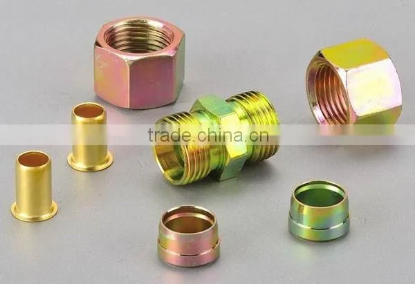 Changrong Free Sample Brass Iron Inserts Nut Sleeve Straight Fitting PU Hose Fitting photo-3