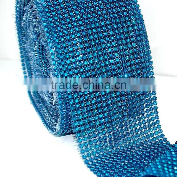 Best Price Wholesale Elastic Plastic Cup Chain Rhinestone Trimming, Stetch Crystal Rhinestone Trims Mesh Banding for Wedding photo-6