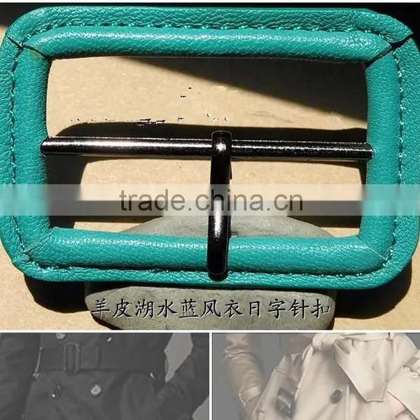 Real Leather Covered Coats Waistband Belt Buckles photo-3