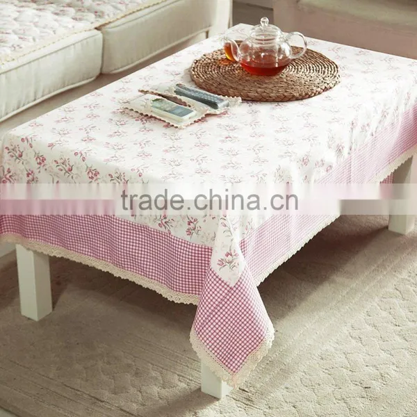 100% Polyester TC CVC WATER RESIST Flower Design Printed Table Cloth photo-3