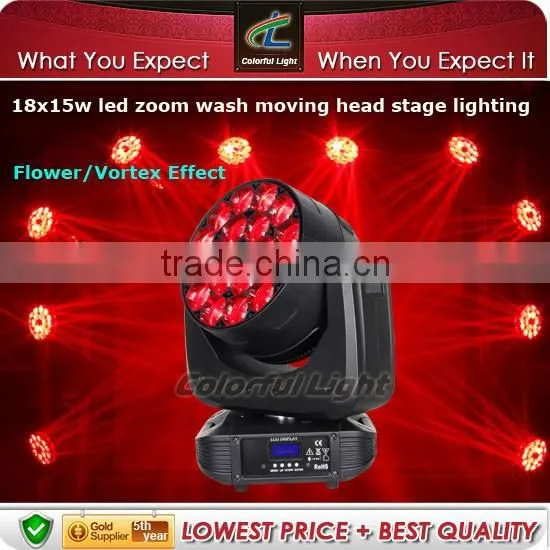 Professional Stage Light for 18pcs 15w RGBW Beam LED Spot Moving Head Light
