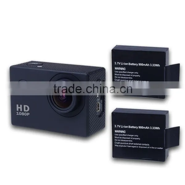 SJ4000 1080P Action Helmet DV 12MP 30m Diving Waterproof 2xBattery Sports Camera photo-3