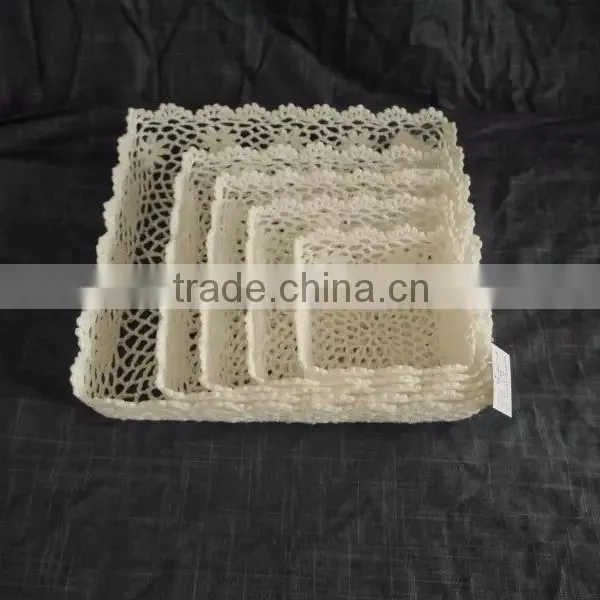 China Manufacturer 100% Crochet Cotton Food Tray photo-6