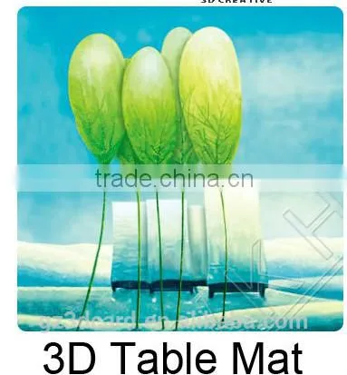 Lenticular Table Mat / Promotional 3D Print Lenticular Coaster Pad/good Quality 3D Table Mat photo-3