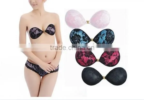Sponge Lingerie For Curvy Women Cleavage Bras With Black Lace Cover photo-6