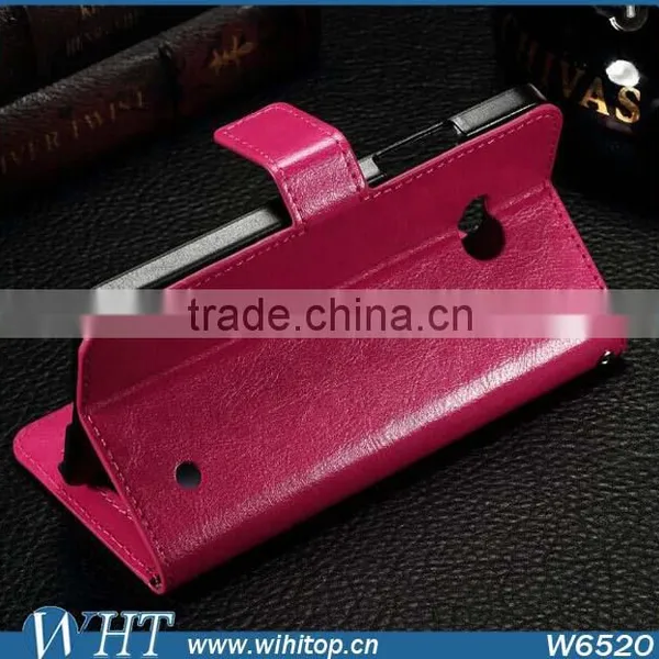 Crazy Horse Skin for Lumia 640 Flip Cover Case With Card Holder, for Nokia Lumia 640 Leather Case photo-5
