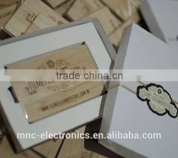 ECO Friendly Wooden Material Personalized Laser Engraving Logo 16GB Credit Card Usb Flash Pen Drives photo-6