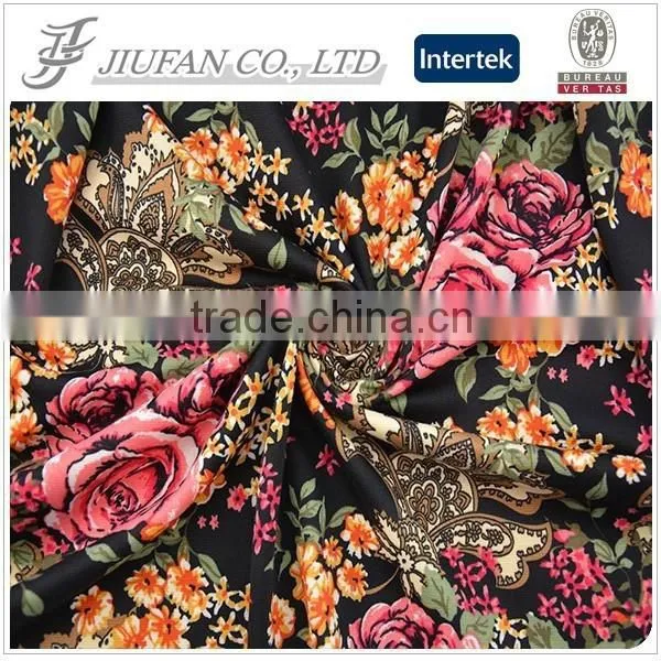 Jiufan Textile Good Quality Printing Polyester Spandex Roma /Ponte Roma Stretch Lycra Knitted Fabric For Garment Shaoxing photo-6