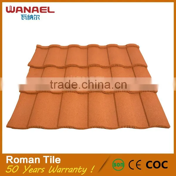 Roman Stone Coated Steel Aluminum-zinc Layer Earthquake Resistance Roofing Tile Installation photo-3