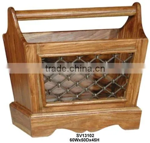 Wooden Magazine Stand,magazine Rack,news Paper Rack,magazine Basket,magazine Holder,indian Wooden Furniture,shesham Furniture