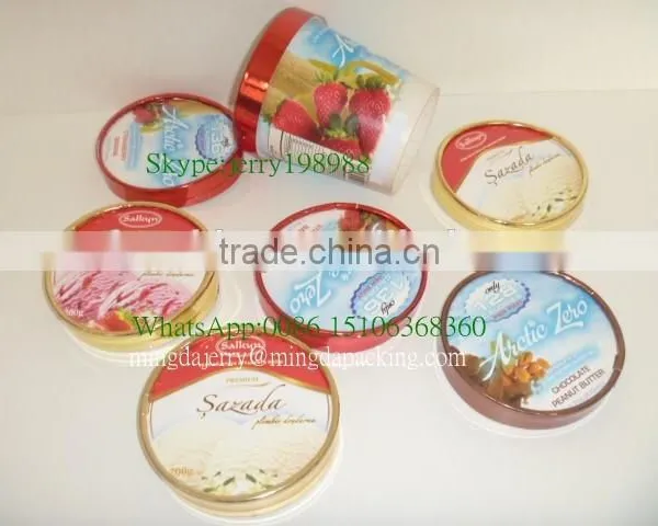 470ml Paper Ice Cream Containers/Cups With Lid and Spoon Inside photo-3