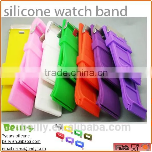 New Design Custom Mutilcolour Silicone Watch Band photo-4