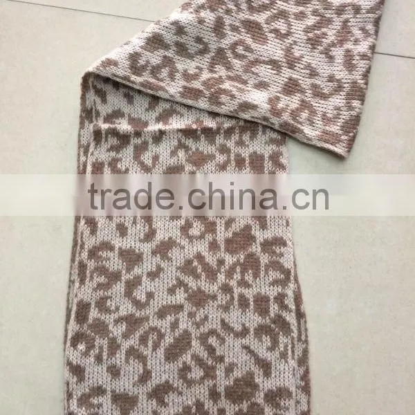 Stock Item Unisex Knitted Jacquard Long Scarf Without Fringes