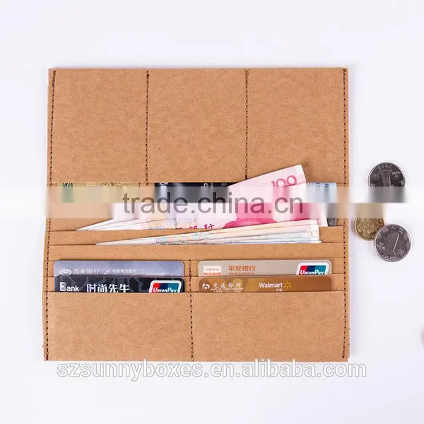 Washable Kraft Paper Folding Long Wallet With 9 Card Slots photo-4