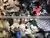Freshly collected raw unsorted used clothing.