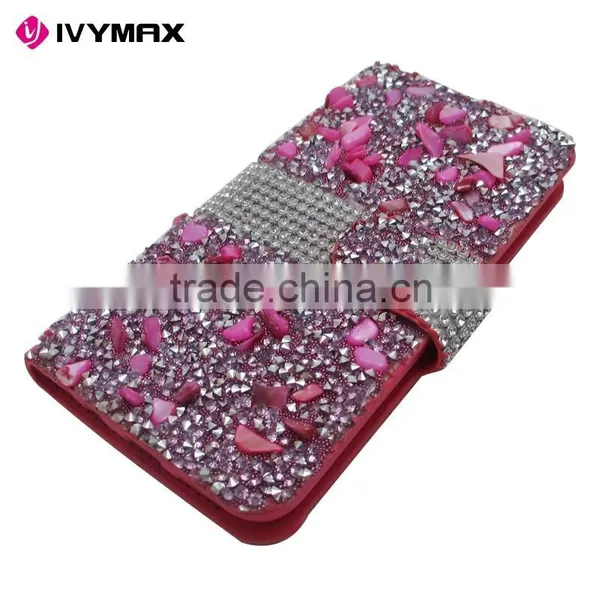 Wholesale Diamond Phone Case for Samsung s7 PU Wallet Bling Cover photo-4