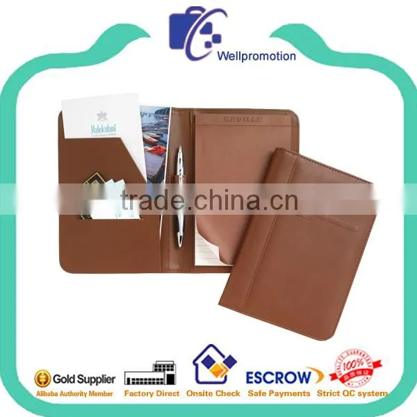 Black Document Padfolio Leather With Card Holder